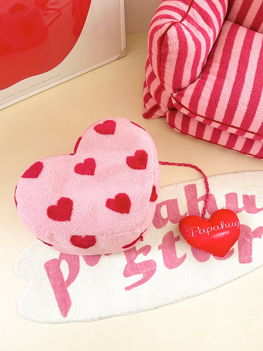 Tabouret cœur à pois rose amour