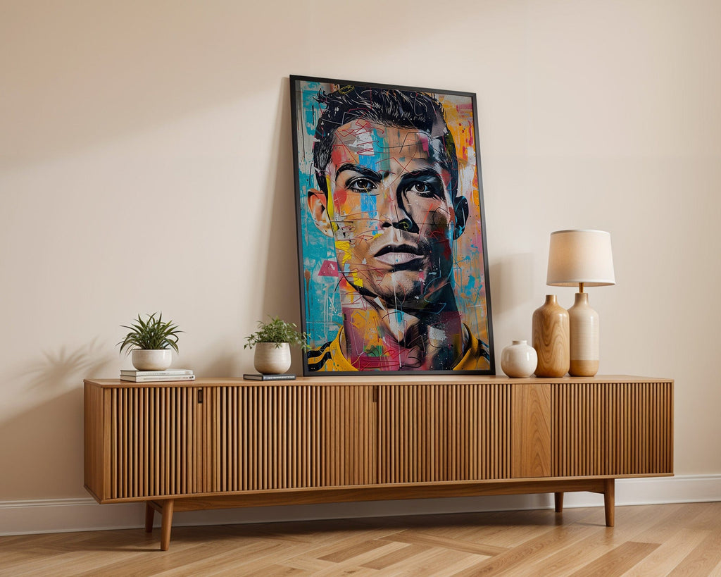 Street Art Football Legend Ronaldo · Pop Art Wall Art · Modern Frameless Graffiti Poster